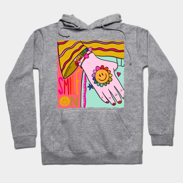 Smile On Hoodie by Doodle by Meg